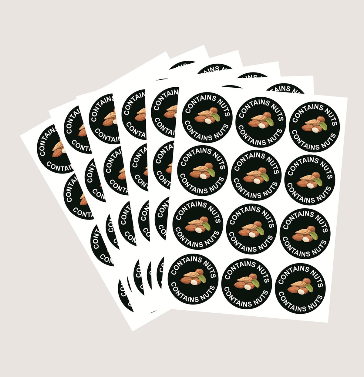 1.5inch 300pcs Contains Nuts Food Allergy Sticker for Restaurant,Bakery