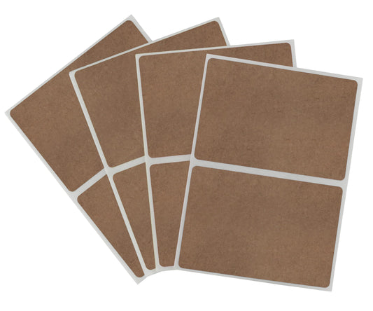 ChromaLabel Kraft Rectangle Labels on Sheets, 100 Stickers per Pack, 2 x 3 Inch 2" x 3"