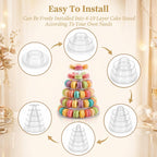 6 Tiers Macaron Tower Stand, 2Pcs Clear Plastic Macaron Display Holder