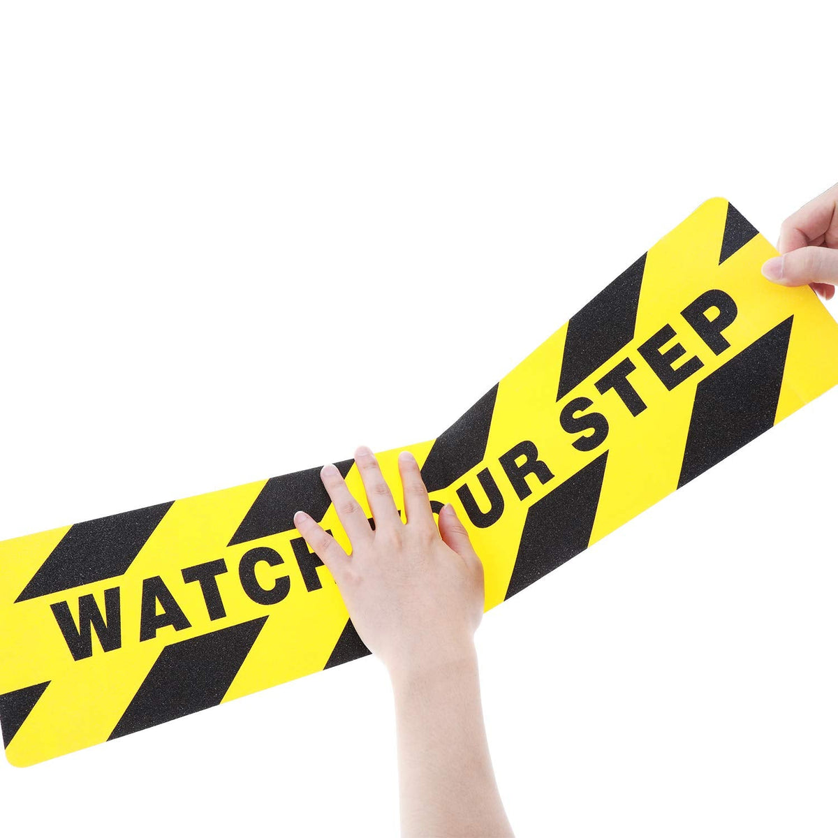 Boao 6 Pieces Watch Your Step Floor Stickers Anti Slip Abrasive Safety