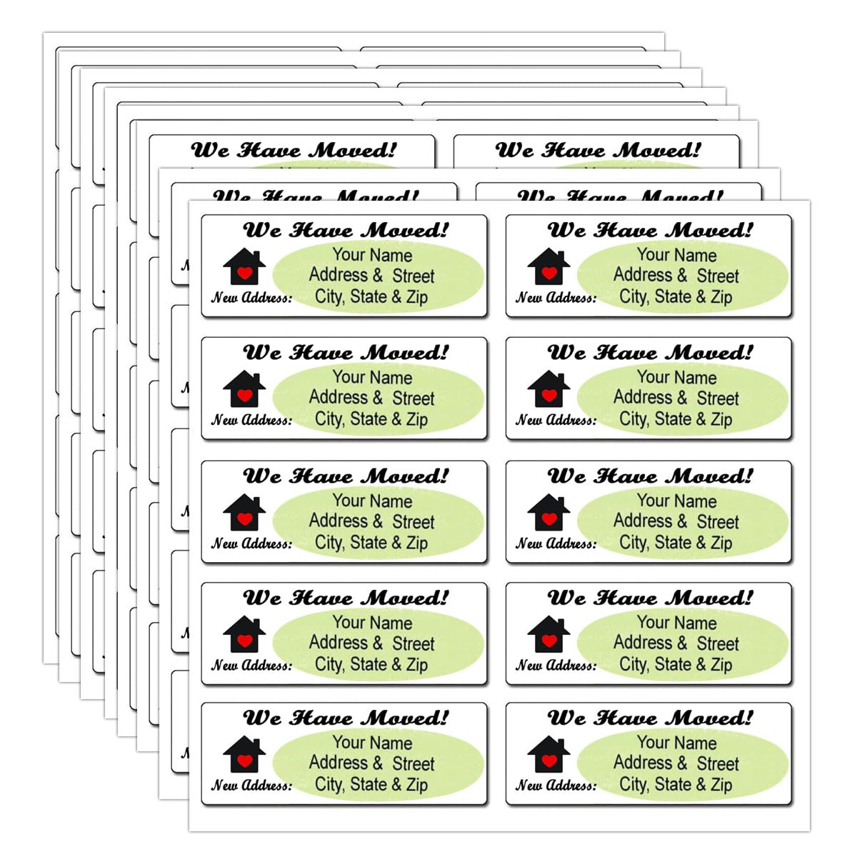 We Have Moved New Address Label, Ornament Return Address Stickers, Holiday Address Stickers (200 Pcs)