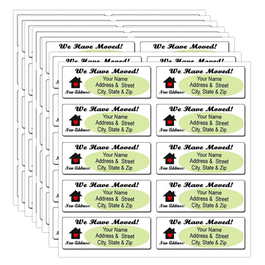 We Have Moved New Address Label, Ornament Return Address Stickers, Holiday Address Stickers (200 Pcs)