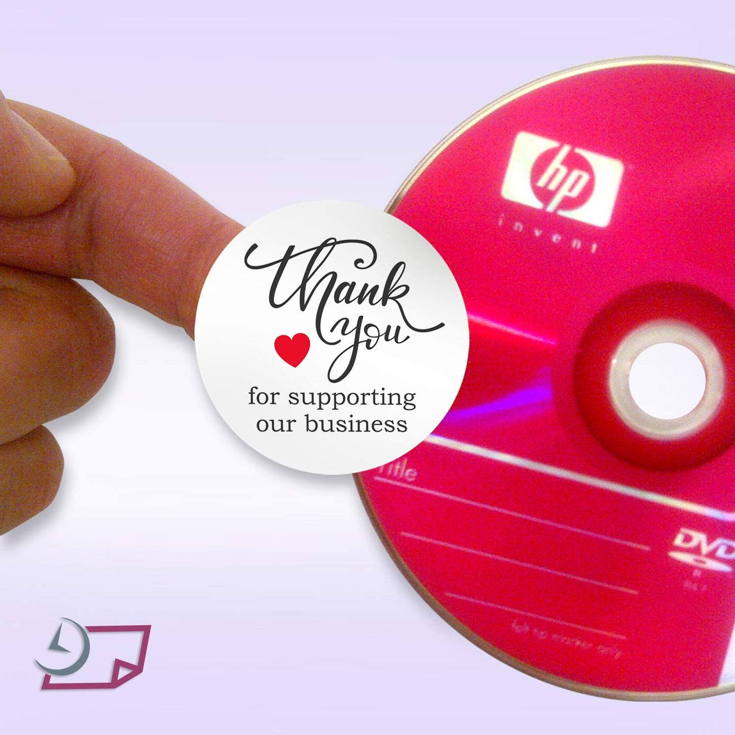 NextDayLabels - Pack of 500 “Thank You for Supporting Our Business” Stickers. 1.5 inch Round. Printed in Black/Red Ink on White Gloss Paper.
