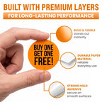 500pcs BOGO Stickers, 1.5" Diameter, Fluorescent Orange
