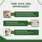 Biodegradable Packing Tape | Plant-Based Cellulose Packaging Tape | Heavy Duty All-Purpose Adhesive for Shipping, Moving, Office, Crafts | Easy-Tear, Low-Noise, Clear - 3pk 1.93 in x 70 yds 1.93 in (Printed) 3