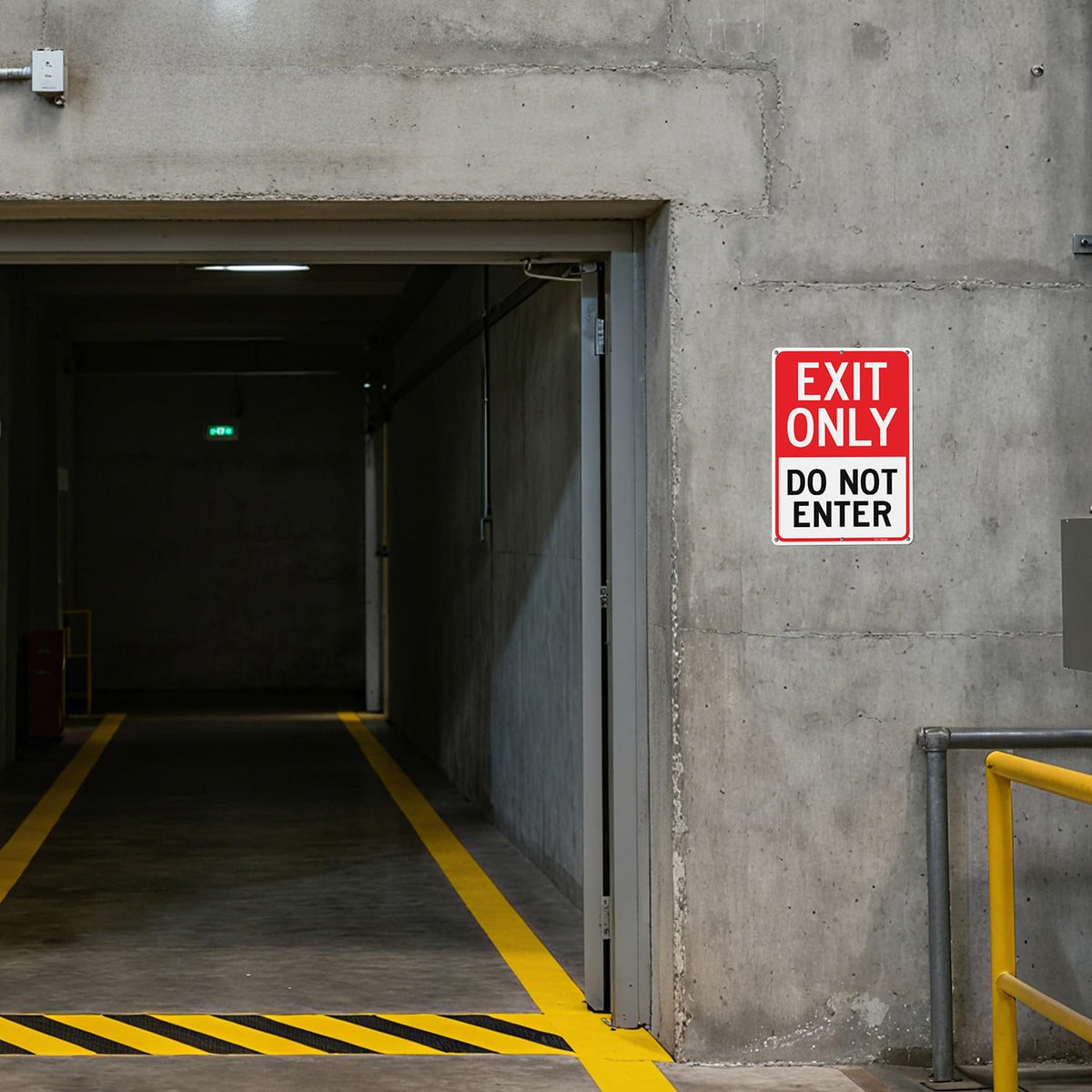 T&R Large Exit Only Do Not Enter Sign - 4 Pack - 14 x 10 Inches Rust Free .040 Aluminum Reflective - UV Protected, Waterproof, Weatherproof and Fade Resistant - 6 Pre-drilled Holes 14" x 10" - 4 pack - Exit Only Do Not Enter