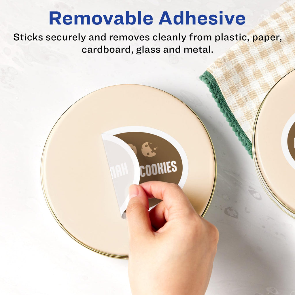 Avery Matte White Removable Oval Labels, Sure Feed Technology, 4.25" x 2.5", 600 Removable Labels, Laser/Inkjet Printable 600 labels