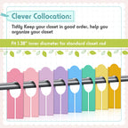Sintuff 64 Pcs Closet Dividers Hanging Clothes Clothing Rack, Multicolor