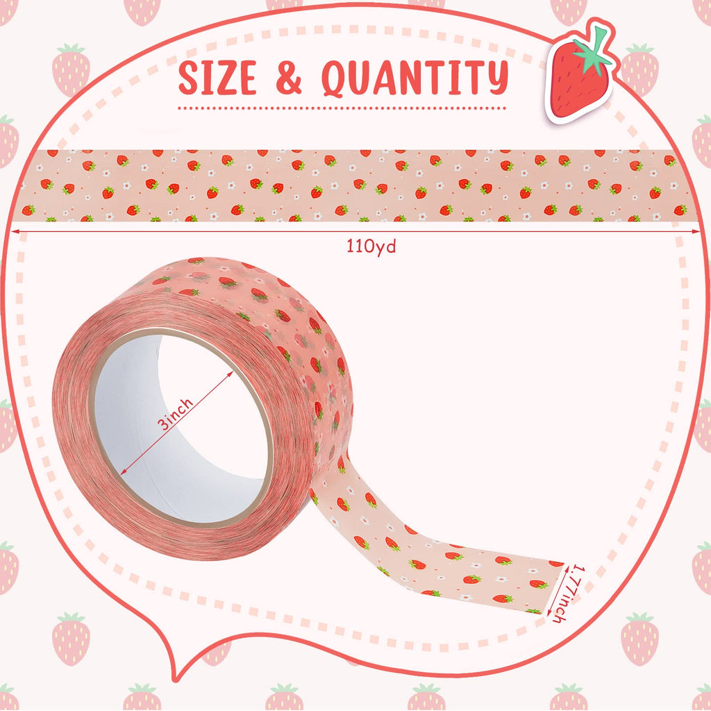 Epakh 5 Rolls Heart Printed Decorative Packing Tape, 1.77 Inch x 110 Yard