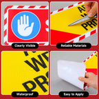 Sabary 5 PCS Stop Are You Wearing Proper PPE Sign, 26" x 6" Floor Sticker