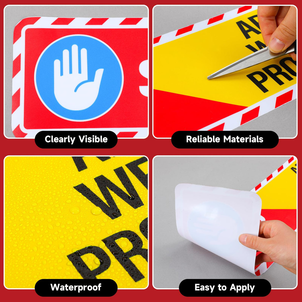 Sabary 5 PCS Stop Are You Wearing Proper PPE Sign, 26" x 6" Floor Sticker