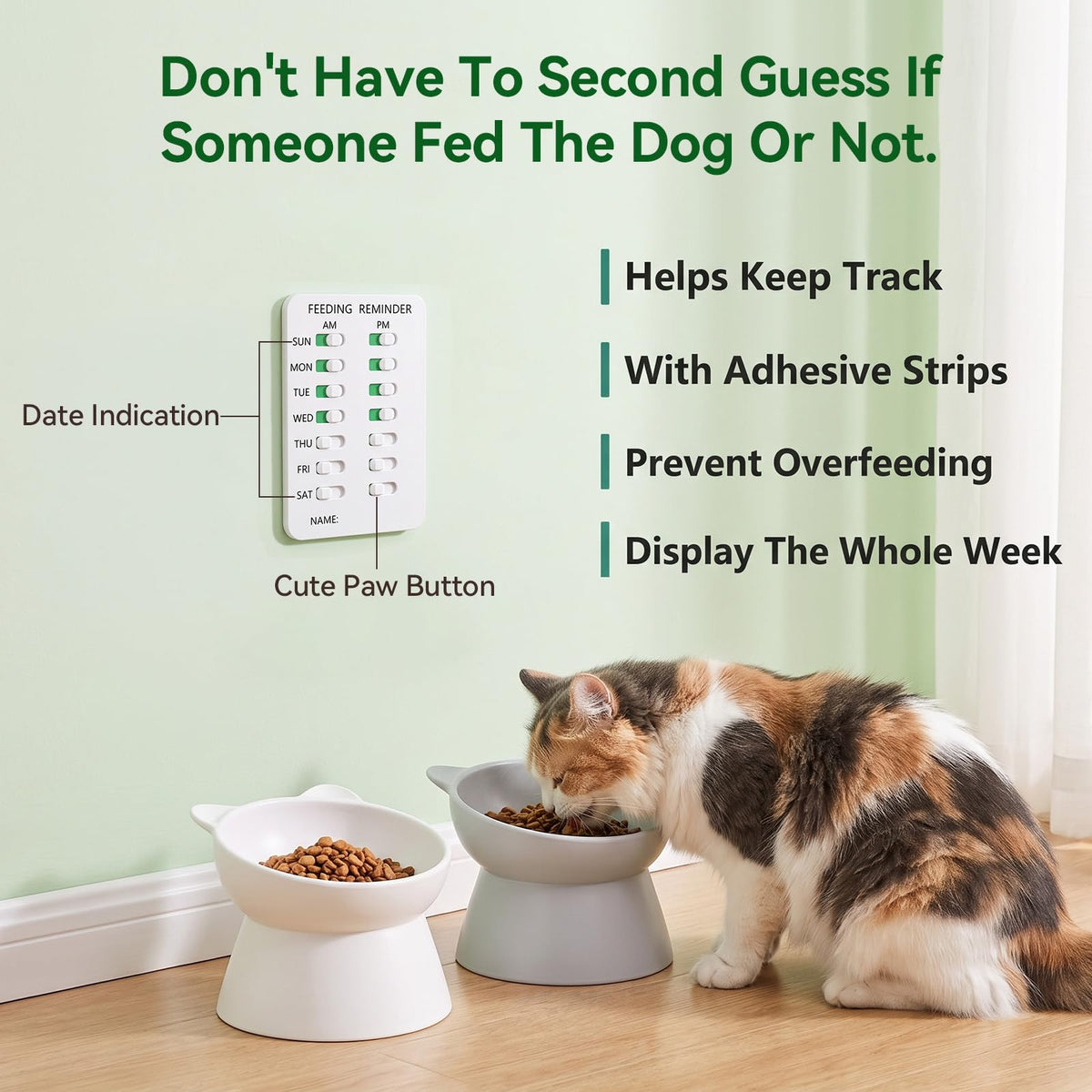 Dog Feeding Reminder, Food Tracker Am/Pm Chart Slider Sign