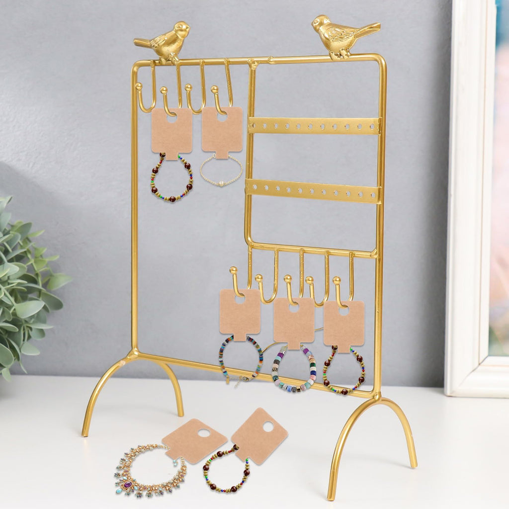 1000 Pcs Self Adhesive Bracelet Display Cards, Necklace Cards for Selling Jewelry, Hanging Bracelet Packaging Card, for Keychain, Earring, Necklace, Hairband and Scrunchies, 3.93 X 1.57 Inches(Brown)