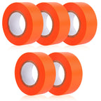 MOWPOG 5 Pack Orange Flagging Marking Tape, 1" x 100′ Non-Adhesive Survey Ribbon Rolls, Fade-Resistant Tapes for Hunting Trail, Tree, Boundaries and Hazardous Areas (Orange)