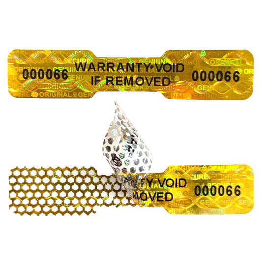 360pcs Bone Shape Tamper Proof Hologram Stickers Honeycomb Bottom Genuine Warranty Void Seal Labels tamepr evident Labels (2x0.4inch,Gold) Honeycomb（Gold）