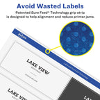 Avery® Glossy Clear Rectangle Labels, Sure Feed® Technology, 3-1/4" x 8-3/8", 75 Glossy Clear Labels, Laser/Inkjet Printable 75 labels