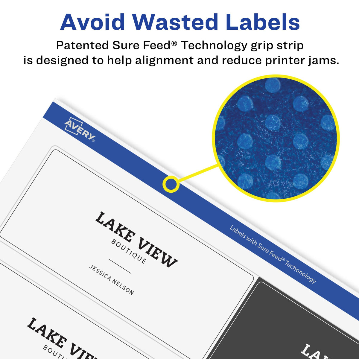 Avery® Glossy Clear Rectangle Labels, Sure Feed® Technology, 3-1/4" x 8-3/8", 75 Glossy Clear Labels, Laser/Inkjet Printable 75 labels