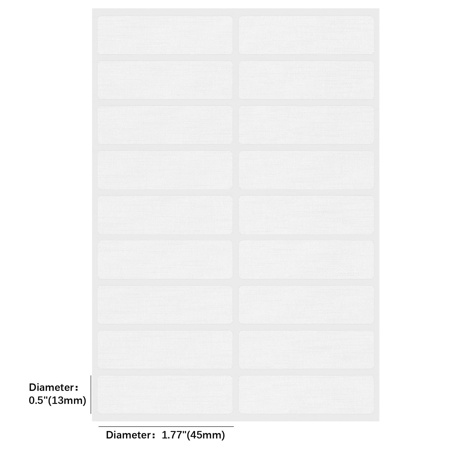 HYBSK 180 Count No-Iron Fabric Labels Kids Clothing Stickers Washer Dryer Safe Handwrite School Personalized Name Tags 1/2" x 1-3/4"（White） White