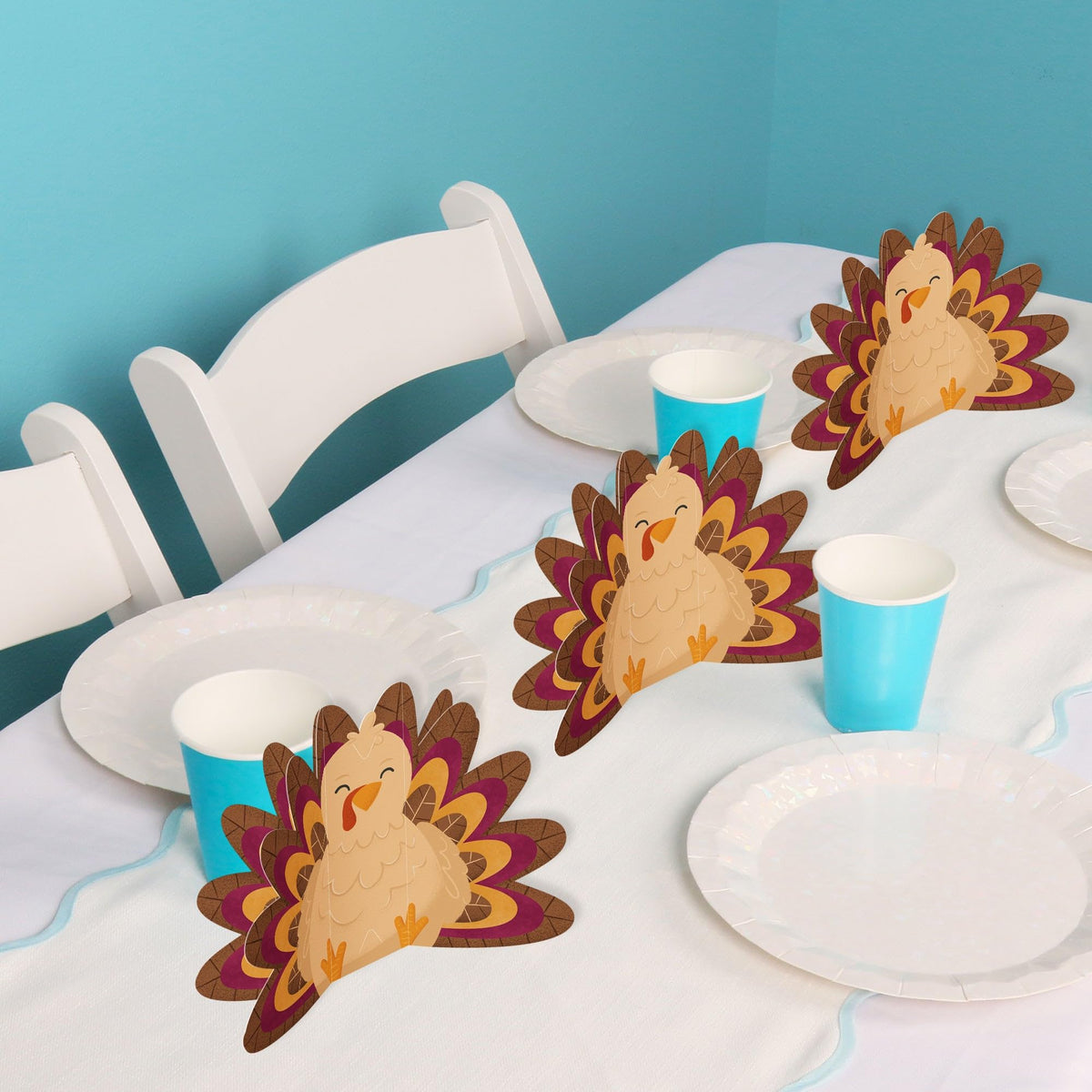 Big Dot of Happiness 3D Thanksgiving Turkey Centerpiece Table Decorations, Freestanding Fall Harvest and Friendsgiving Party Decor, Turkey Centerpieces - 8 Count 11.5 x 7.5 inches