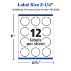 Avery® Glossy Clear Starburst Labels, Sure Feed® Technology, 2.25", 120 Glossy Clear Labels, Print-to-The-Edge, Laser/Inkjet Printable 120 labels