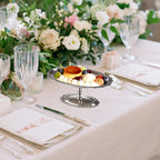 Dessert Platter with Pedestal, 304 Stainless Steel Oval Footed Plate