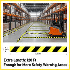 2 Inch x 120 FT Black & Yellow Caution Tape Roll, Hazard Safety Floor Marking Tape, Strong Adhesive, Waterproof, Wear Resistant for Floors, Walls, Staircases, Pipes, Equipment, Dangerous Areas 2" x 120' Black/Yellow 1