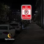 2 PC No Parking English Spanish Bilingual Signs, No Parking Sign Business