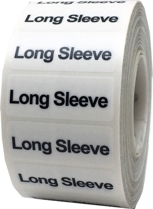 Long Sleeve Clothing Labels Size Strip Stickers for Retail Apparel 1.25 x 5 Inch 125 Adhesive Stickers