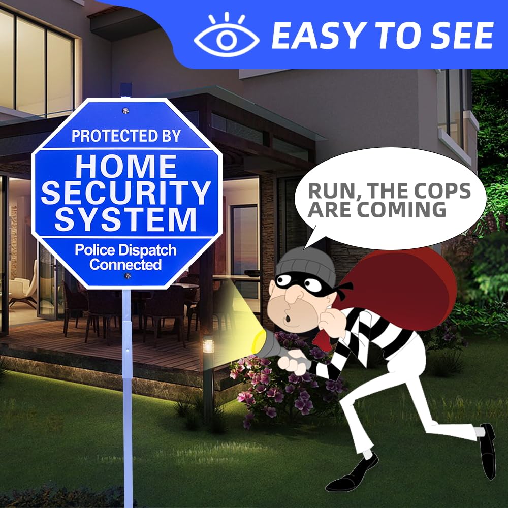 2PCS Home Security Signs for Yard, Protected by Home Security System 2