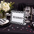 12 Pack Race Car Party Food Label with Marker Reusable Table Card Racing