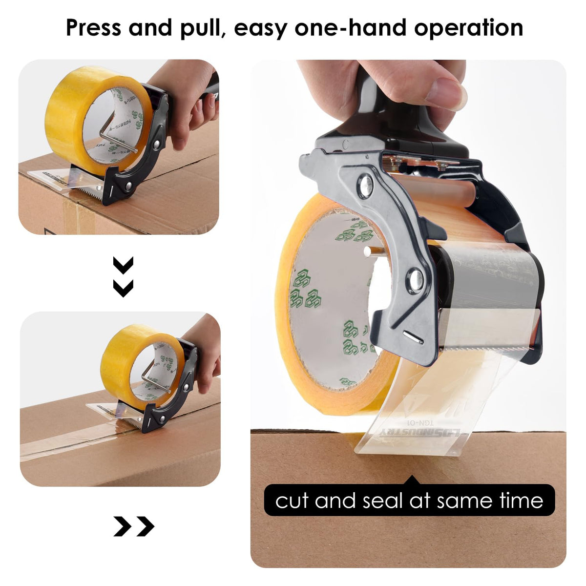 2 Pcs Rapid-Replace Packing Tape Dispenser Guns with Extra Blade, 2IN(50mm) Lightweight Ergonomic Industrial Handheld Heavy Duty Tape Cutter for Carton, Packaging and Box Sealing Pink