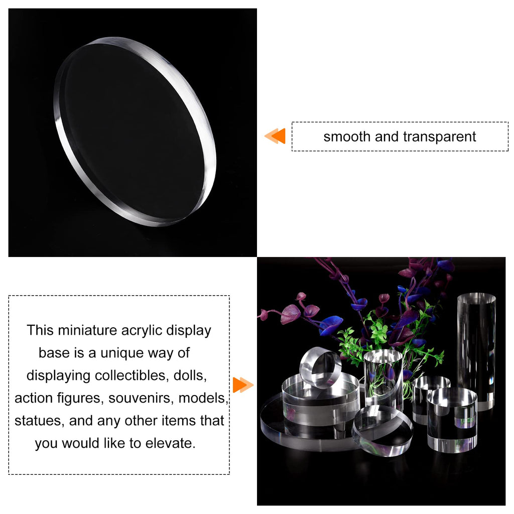 MECCANIXITY Clear Acrylic Solid Cylinder Round Display Riser for Showing