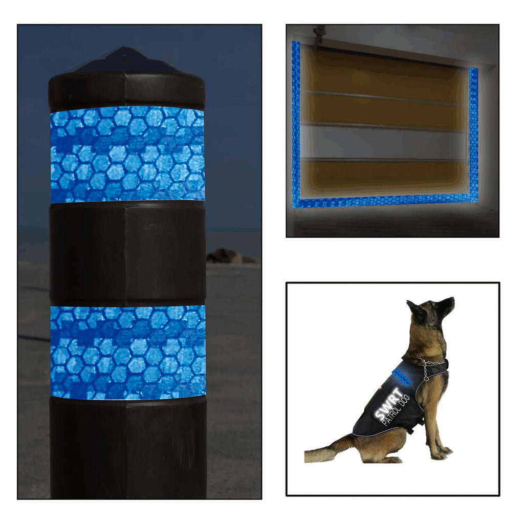 SWRT Reflective Tape 2 Inch x 30 Feet DOT-C2 Shining Star Fade Resistant Blue Reflective Tape Outdoor Waterproof Strong Adhesive Safety Warning Tape Reflector Conspicuity Tape for Trailer Trucks Bike