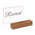 Sparkle Race Reserved Table Signs, 6-Pack Acrylic Reserved Signs for Tables Clear