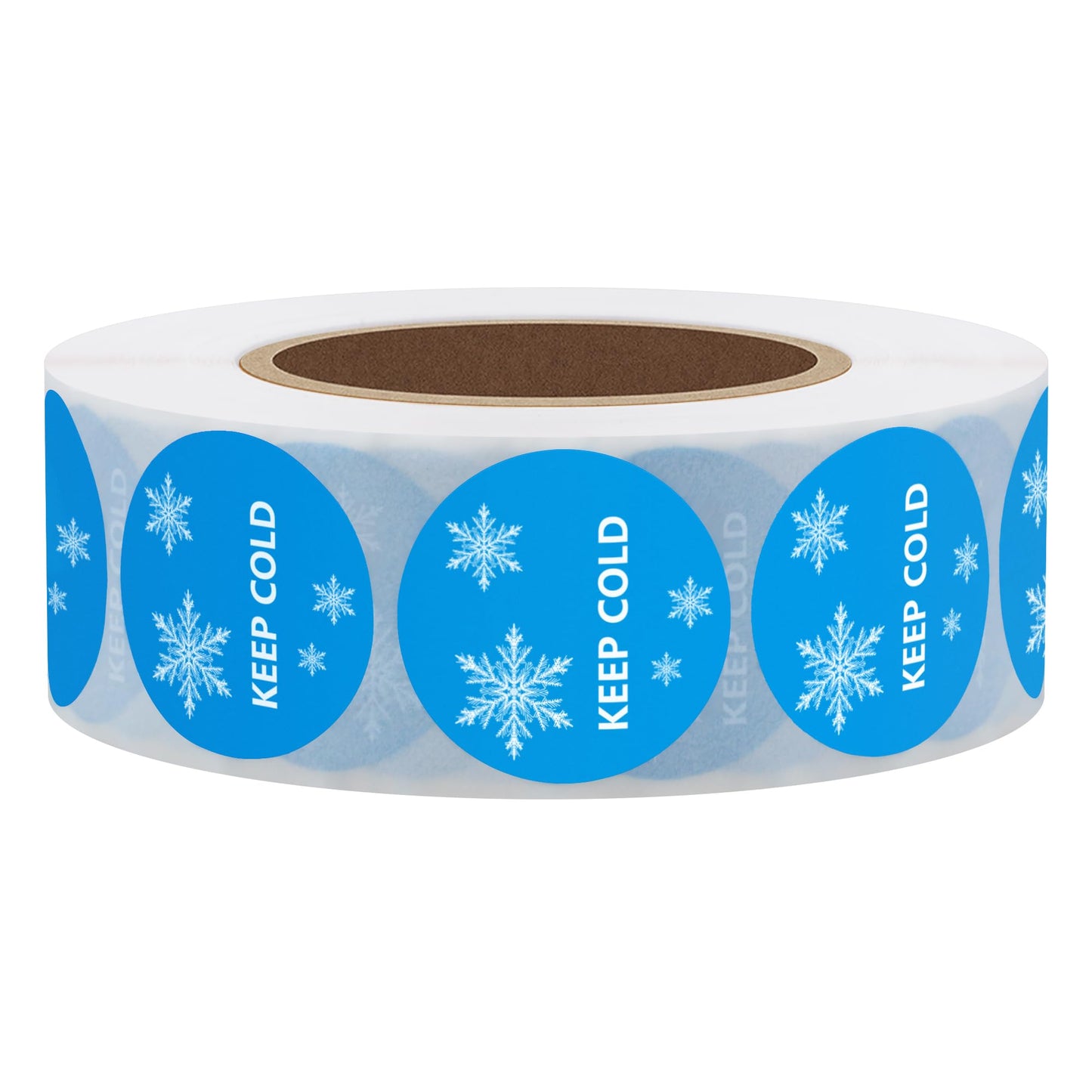 Hybsk 1 inch Keep Cold Freezer Stickers with Snow Total 1,000 Labels Per Roll
