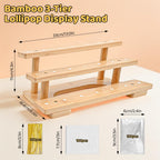 3-Tier Wooden Cake Pop Stand with 21 Holes, 100pcs Cakepop Bags Sticks Ties