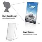 Relx Acrylic Sign Holder 8.5 x 11, Slant Back Acrylic Display Stand, Clear Frames Plastic Sign Holder for Store, Restaurant (12 Pack) 12 Pack