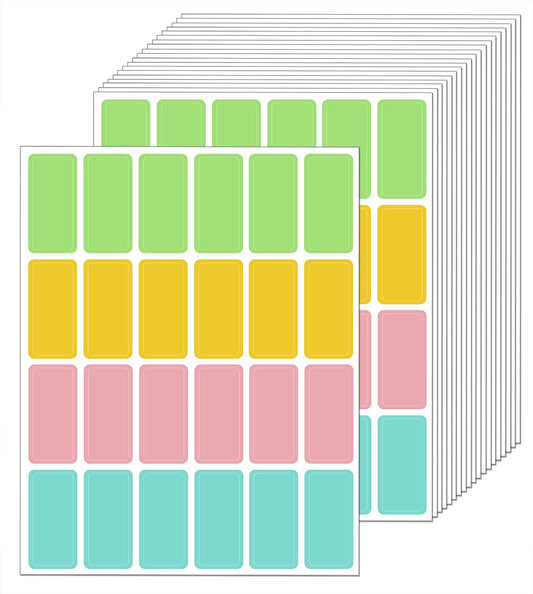 ONLYKXY 480pcs Colorful Name Tag Labels，waterproof File Folder Label，Name Filing Envelopes Label Stickers，Self-Adhesive Label All-Purpose Label for Daycare Items Jars Boxes File(30x15mm/1.18x0.59inch）