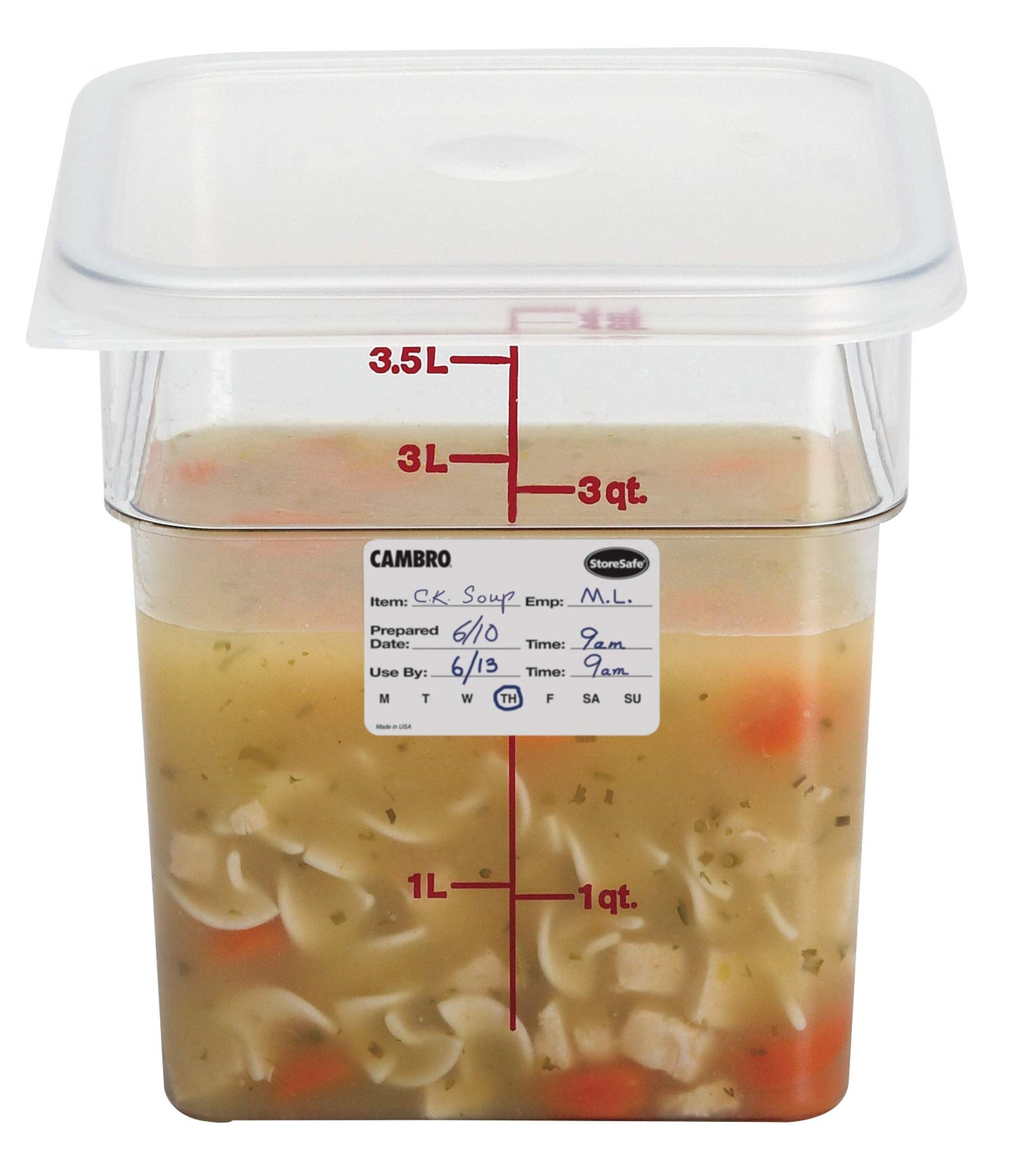 Cambro 23SLB6250 Store Safe Food Rotation Labels - 250 / RL