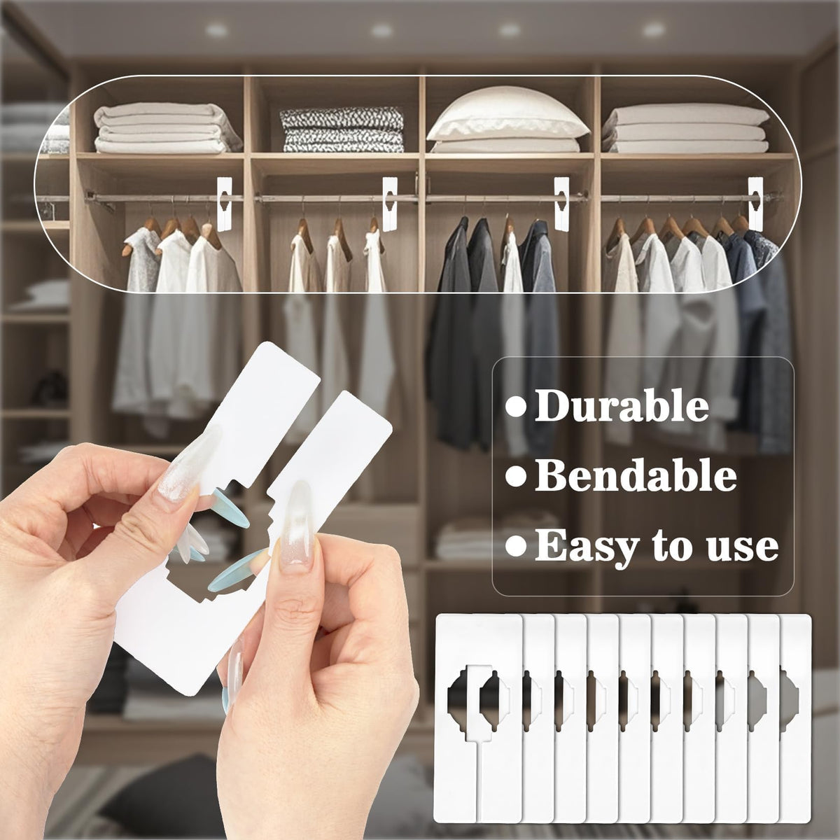 Sukh 30PCS Rectangular Closet Dividers - Plastic Closet Shelf Dividers