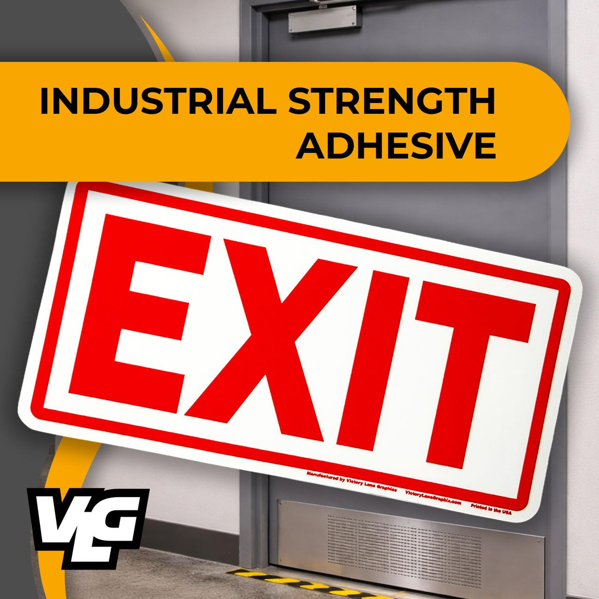 EXIT Safety Labels – 3.5 x 7 Inch Industrial Vinyl Exit Stickers – Emergency Egress Marking for Doors, Panels & Facilities – 4 Pack