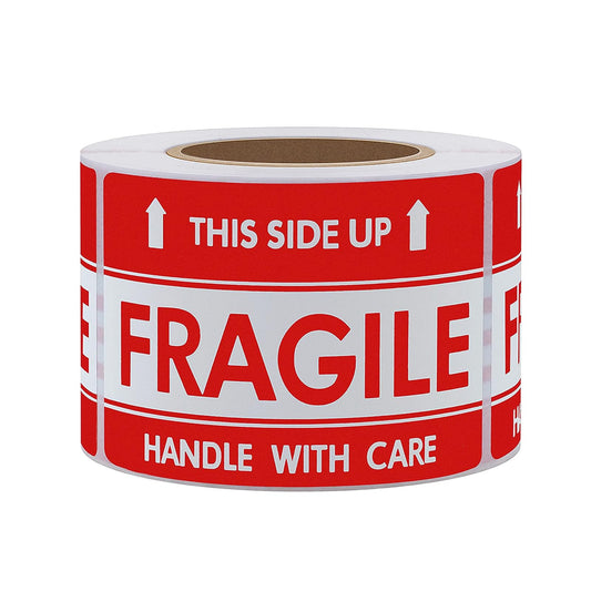 2x3 inch This Side Up Stickers for Shipping Moving Packing Business Glass Warning Fragile Handle with Care Labels 300pcs - Mysuevin