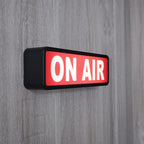 On Air Light Sign, Lighted Recording and Broadcast Warning Indicator, for Home Studio, Company, Desk or Wall Decor, Black, with Remote Control black+Remote control