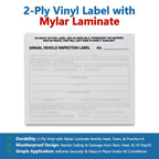 50-Pack Annual Vehicle Inspection Label Stickers, 2-Ply Strong Adhesive Vinyl, DOT Compliant Windshield Decals for Commercial Fleets, Trucks, Trailers, Car Dealerships & Auto Shops