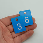 ABS Plastic Rectangle Numbered Tags ID Tags with Hole (1-50, Blue) 1-50