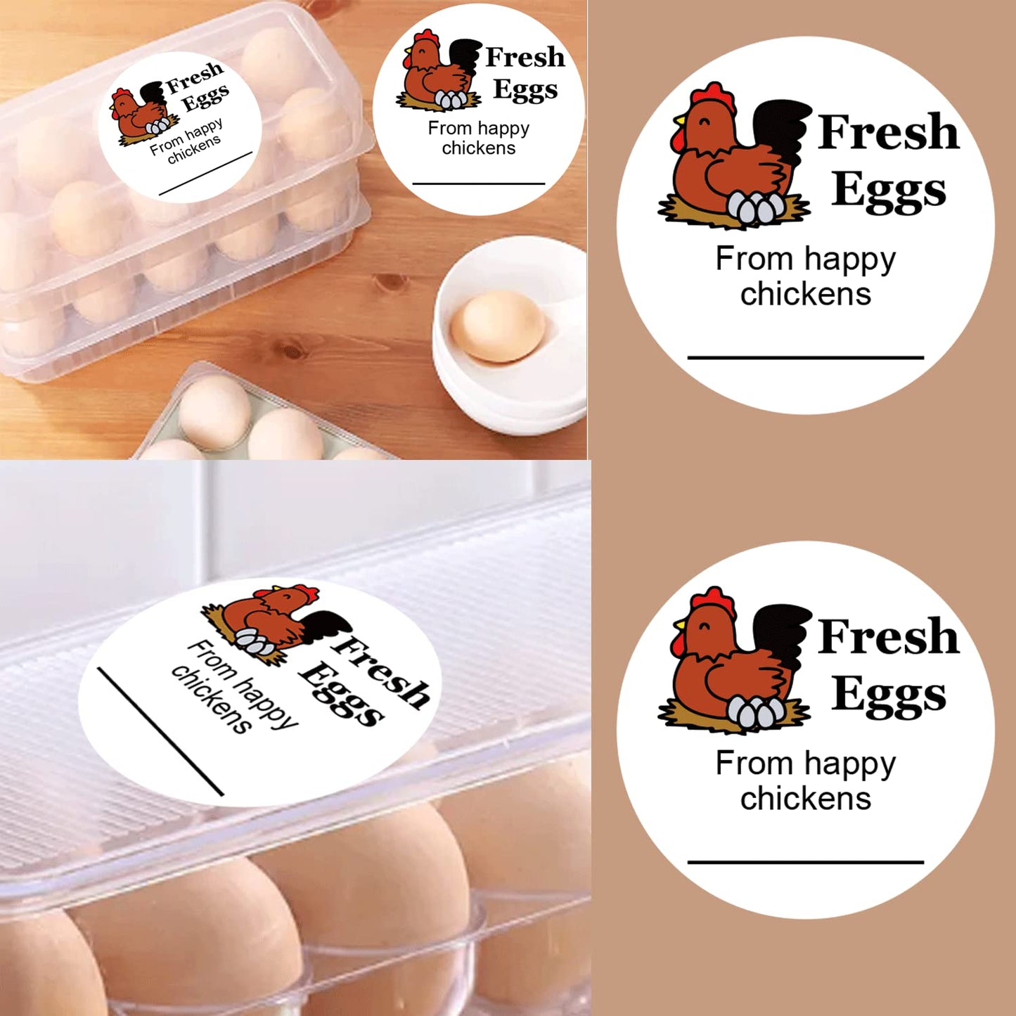 Farm Fresh Eggs Stickers 2 Inch Fresh Egg Carton Stickers from Happy Chickens Labels - Farm Chicken Eggs Stickers 500 Pcs Egg Carton Label Stickers for Egg Carton Labeling Medium 1.5INCH