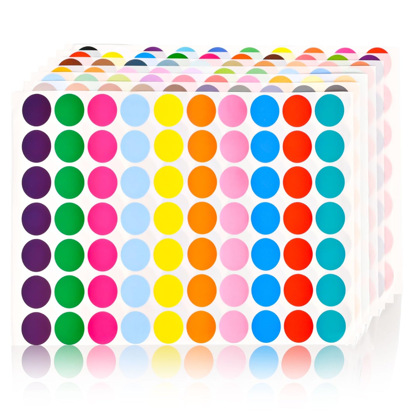 1400 PCS Colored Dot Stickers, Round Color Coding Labels, 10 Bright Colors, 20 Sheets