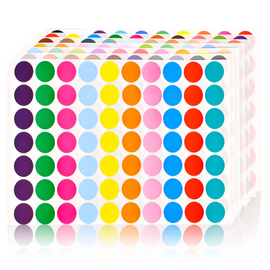 1400 PCS Colored Dot Stickers, Round Color Coding Labels, 10 Bright Colors, 20 Sheets