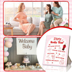 Dirty Soda Bar Sign for Baby Shower, She's Ready To Pop Wooden Menu and Recipe Board, 8x10 Inch Pink Tabletop Welcome Sign, Beverage Setup Decor for Gender Reveal or Wedding Party