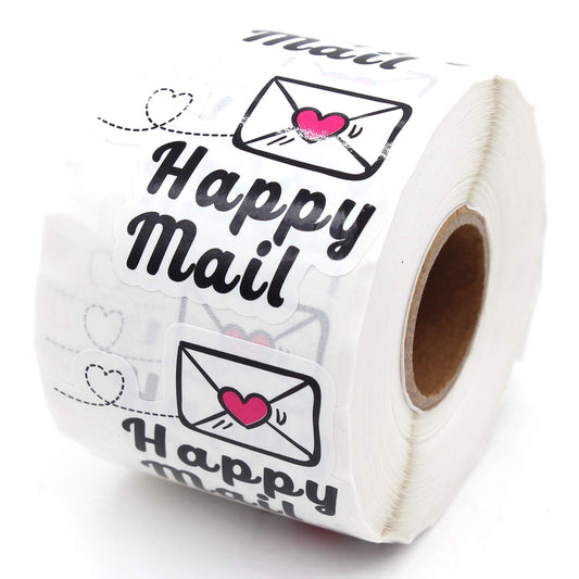 PLESIU Small Business, Handmade Sticker,Packaging Sticker (Happy Mail) Happy Mail